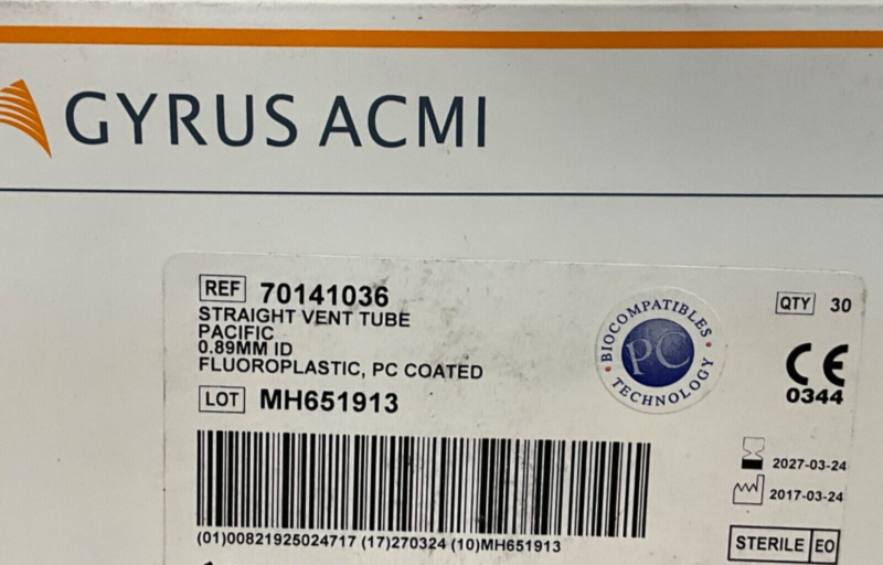 Gyrus ACMI 70141036 Straight Vent Tube 2027!