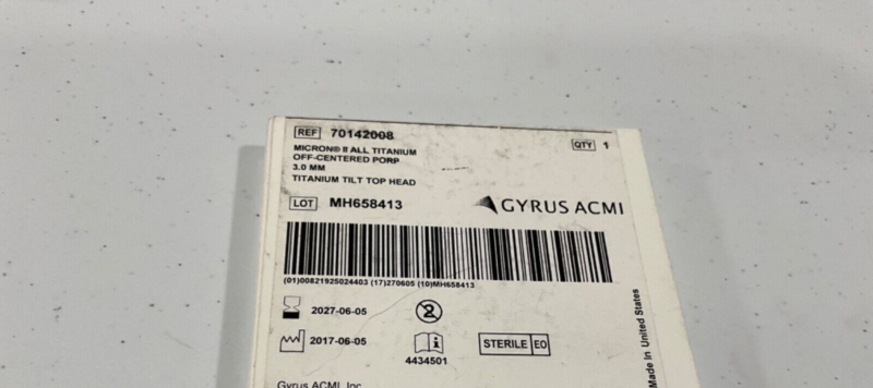 Gyrus ACMI 70142008 Micron II All Titanium 2027