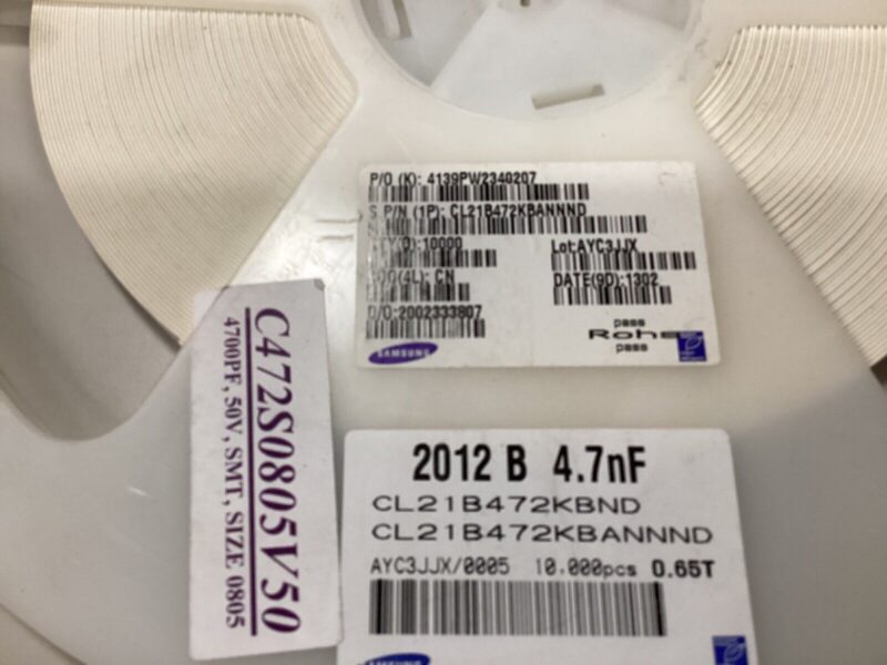 4700PF 50V ,SMT SIZE 0805 SAMSUNG CHIP CAPACITOR 10000PCS