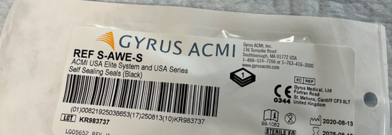Gyrus ACMI S-AWE-S USA ELITE SYSTEM & USA SERIES SELF SEALING SEALS ( Box 0f 6 )