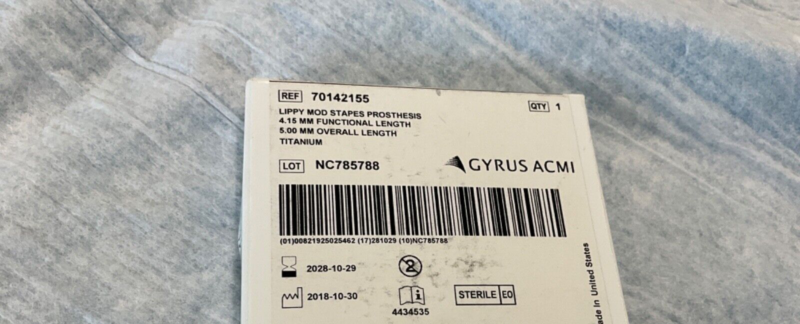 Gyrus ACMI 70142155 Lippy Mod Stapes Prothesis 2026-2028