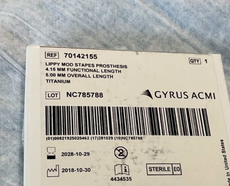 Gyrus ACMI 70142155 Lippy Mod Stapes Prothesis 2026-2028