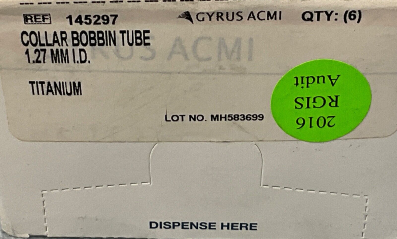 Gyrus ACMI 145297 Ventilation Tube 1.27MM ( Training )